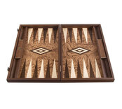 Manopoulos Luxury Walnut Burl 19-inch Backgammon Set