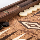 Manopoulos Luxury Walnut Burl 19-inch Backgammon Set