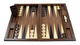 Dal Negro Detroit Walnut 19-inch Backgammon Set