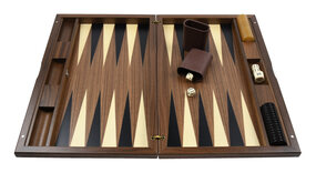 Dal Negro Detroit Walnut 19-inch Backgammon Set