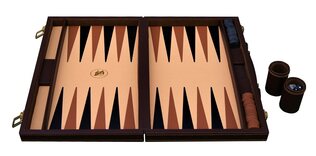 Crazy Games Backgammon Set - 2 players Classic Backgammon Sets for Adults  Board Game with Premium Leather Case - Best Strategy & Tip Guide (Brown