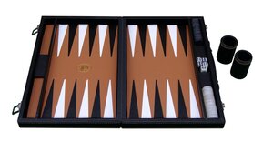 Italfama Leatherette Travel 15-inch Backgammon Set