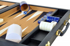 Crisloid Classic Blue Champion Attaché 19-inch Backgammon Set