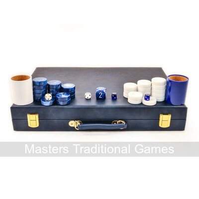 Crisloid Blue Tournament 21-inch Attaché Backgammon Set