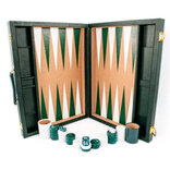 Crisloid Classic Green Champion Attaché 19-inch Backgammon Set