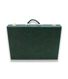 Crisloid Classic Green Champion Attaché 19-inch Backgammon Set