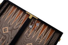 15 inch Deluxe Backgammon Set - Grey Ebony Wood Veneer