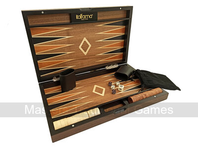 Deluxe Wooden Inlaid 15-inch Backgammon Set by Italfama