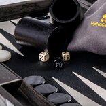 Manopoulos Classic Black Leatherette Backgammon Set (19-inch)