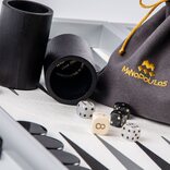 Manopoulos Carbon Fibre Leatherette Backgammon Set (19-inch)