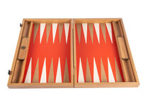 Manopoulos Cinnabar Red 19-inch Backgammon Set