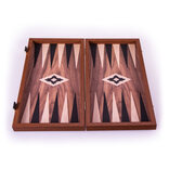 Manopoulos Walnut Effect 19-inch Wooden Backgammon Set