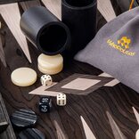 Manopoulos Luxury Ebony Burl 19-inch Backgammon Set