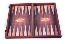 Manopoulos Creative Geometrical Wood Motif 19-inch Backgammon Set