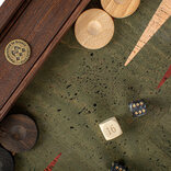 Manopoulos Green Cork 19 inch Backgammon Set