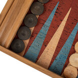 Manopoulos Red Cork 19 inch Backgammon Set