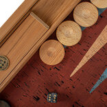 Manopoulos Red Cork 19 inch Backgammon Set