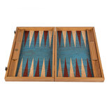 Manopoulos Turquoise Cork 19 inch Backgammon Set