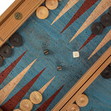 Manopoulos Turquoise Cork 19 inch Backgammon Set