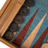 Manopoulos Turquoise Cork 19 inch Backgammon Set