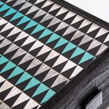 Manopoulos Creative Turquoise Geometric Shapes 19-inch Backgammon Set