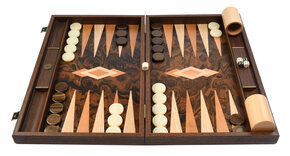 Manopoulos Luxury Dark Walnut Burl 19-inch Backgammon Set