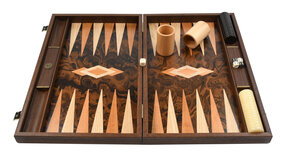 Manopoulos Luxury Dark Walnut Burl 19-inch Backgammon Set