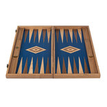 Manopoulos Premium Walnut with Blue Oak 19-inch Wooden Backgammon Set