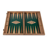 Manopoulos Premium Walnut with Green Oak 19-inch Wooden Backgammon Set