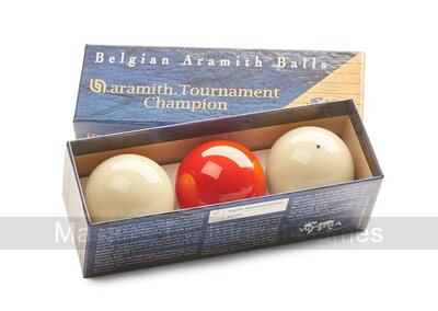 Set of Aramith Tournament Champion Billiard Balls (with Spot White, 2 & 1/16 inch, 52.5mm)