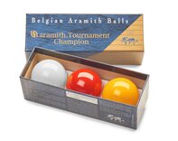 Set of Tournament Champion Aramith Billiard Balls (with Yellow, 2 & 1/16 inch, 52.5mm)