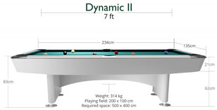 Dynamic II American Style Slate Bed Pool Table - 7ft or 9ft