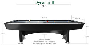 Dynamic II American Style Slate Bed Pool Table - 7ft or 9ft