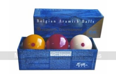 Super Aramith Pro Cup Billiard Balls (with Spot White & Spot Yellow, 2 & 1/16 inch, 52.5mm)