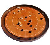 Masters Crokinole Tournament Board with discs, powder & hanging kit