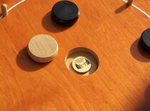 Masters Crokinole Tournament Board with discs, powder & hanging kit