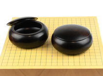 Wooden Go Bowls - Pair, Linden Wood, Extra Dark Stain Finish - Board and stones not included