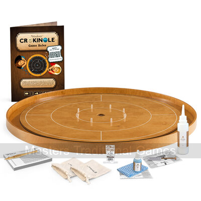 Masters Crokinole Tournament Board - Beech & Beech (with discs, powder & hanging kit)