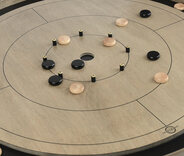 Tracey 'Grey Rock' Crokinole Board (dark grey ditch & hole - 26 disks)