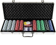 Texas Hold'em Deluxe Poker Chip Set - 500 Chips in Aluminium Case