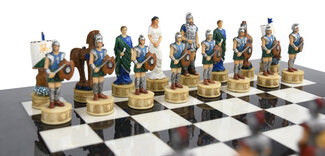 Italfama Battle of Troy Chess Pieces - Resin, Hand-Painted