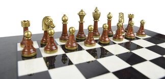 Italfama Classic Chess Pieces - Metal & Wood Design