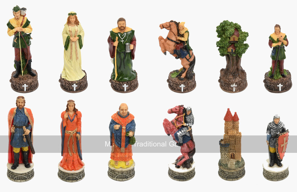 Italfama Robin Hood Chess Pieces - Resin, Hand-Painted