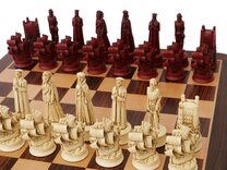 Berkeley Chess Elizabethan Ornamental Chess Set (cream & red, board not included)