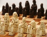 Berkeley Egyptian Ornamental Chess Set (cream & brown, board not included)