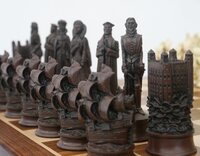 Berkeley Chess Elizabethan Ornamental Chess Set (cream & brown, board not included)