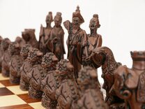 Berkeley Chess Mandarin Ornamental Chess Set (cream & brown, board not included)