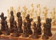 Berkeley Movie Stars Ornamental Chess set (cream & brown, board not included)