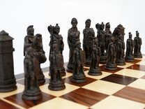 Berkeley Chess Roman Ornamental Chess Set (cream & brown, board not included)