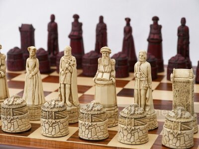 Berkeley Chess Scottish Themed Ornamental Chess Set (cream & red, board not included)